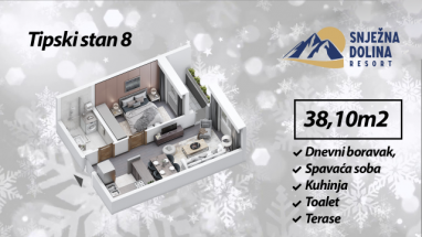 Dvosoban apartman 38m2 Snježna dolina Resort Jahorina