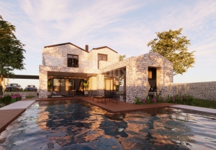 ISLAND OF KRK, inland - Luxury house with pool under construction