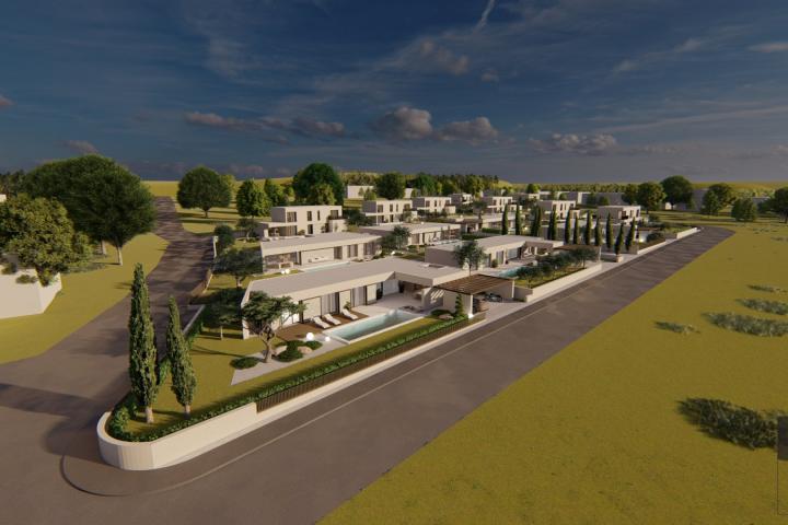 Istria, Kaštelir - Labinci, moderna urbana vila NKP 248 m2 sa velikim  uređenim vrtom