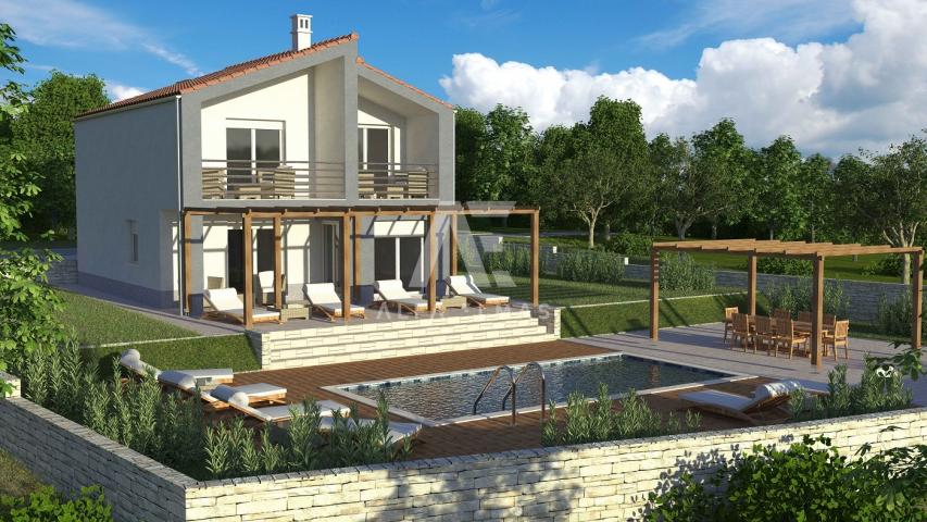 Vrbnik, newly built, detached house with a sea view! ID 391