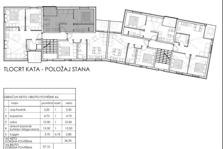 Istra, Medulin, A6 stan u izgradnji 37 m2, 300 m od plaže