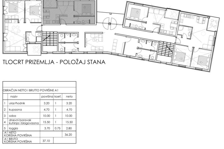 Istra, Medulin, A1 stan u izgradnji 37 m2 - 300 m od mora