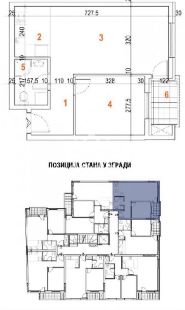 Stan sa odvojenom spavaćom sobom, 41m2, PDV