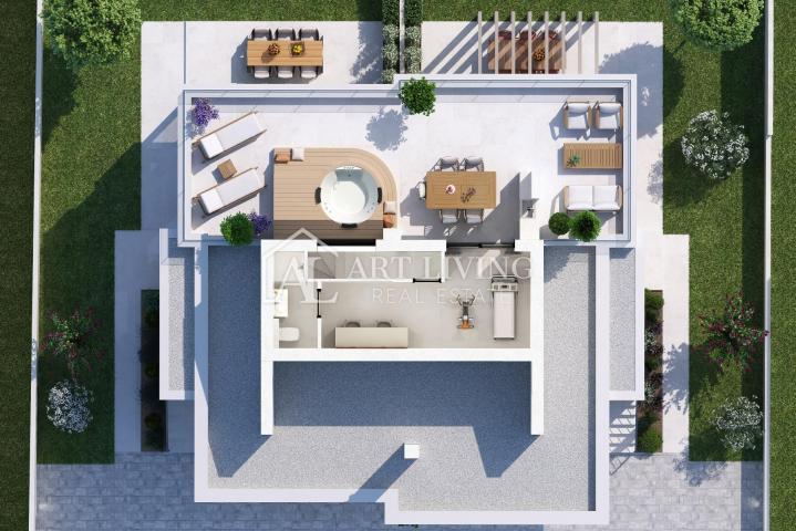 Istrien, Umag-Umgebung, moderne zweistöckige Wohnung mit Meerblick