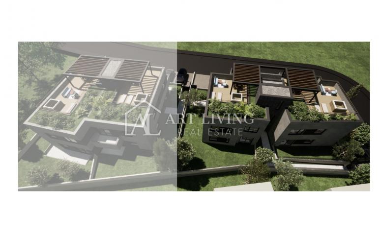 Istrien, Poreč, Luxus-Penthouse mit Dachterrasse und Meerblick in ausgezeichneter Lage