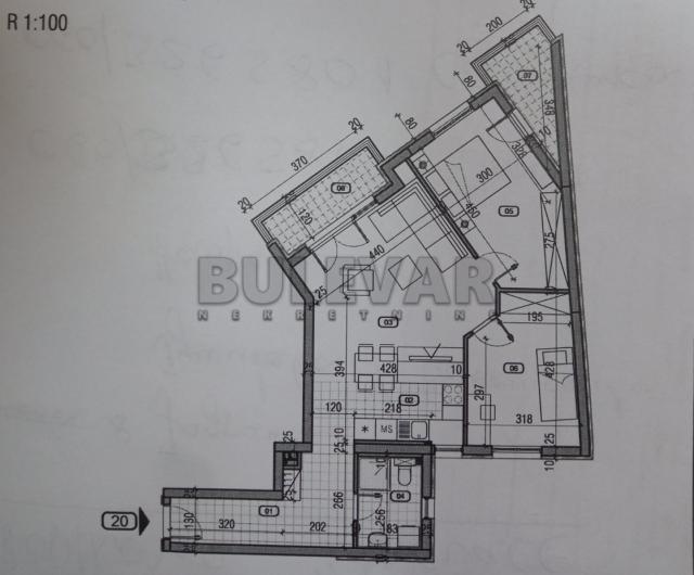 Kragujevac, stan na trećem spratu u ekskluzivnoj zoni 78, 34 m2, u izgradnji