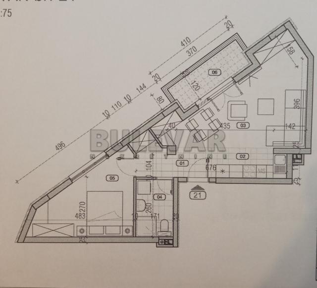 Kragujevac, stan na trećem spratu u ekskluzivnoj zoni 50, 57 m2, u izgradnji