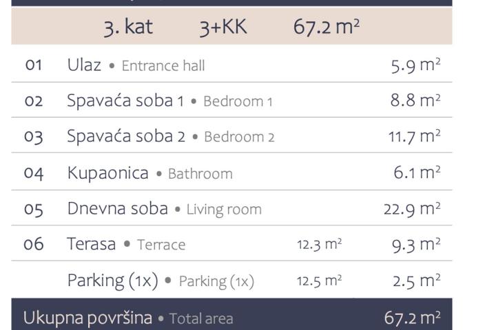 Istra, Premantura - komforan trosobni stan 2. kat, A301, NKP 67 m2 - 500 od mora