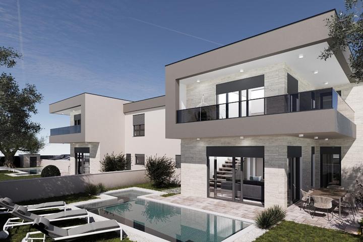 Medulin, Medulin - kvalitetna i moderna duplex kuća B, s grijanim bazenom 30m2 i garažom, NKP 146 m2