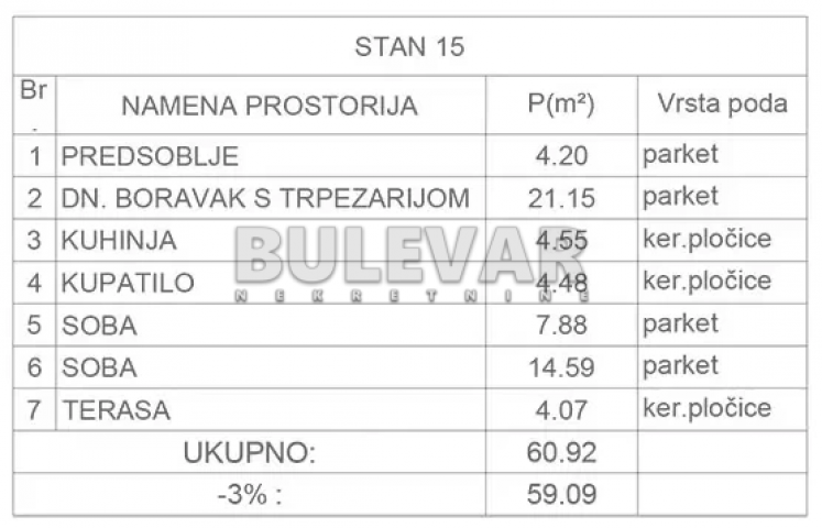 3. 0, ČALIJE, NOVOGRADNJA, PDV, EG, PARKING