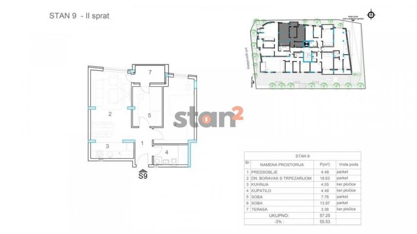 PRODAJE SE - NOVOGRADNJA - 55. 53 M2