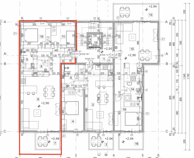 Wohnung Poreč, 87,47m2