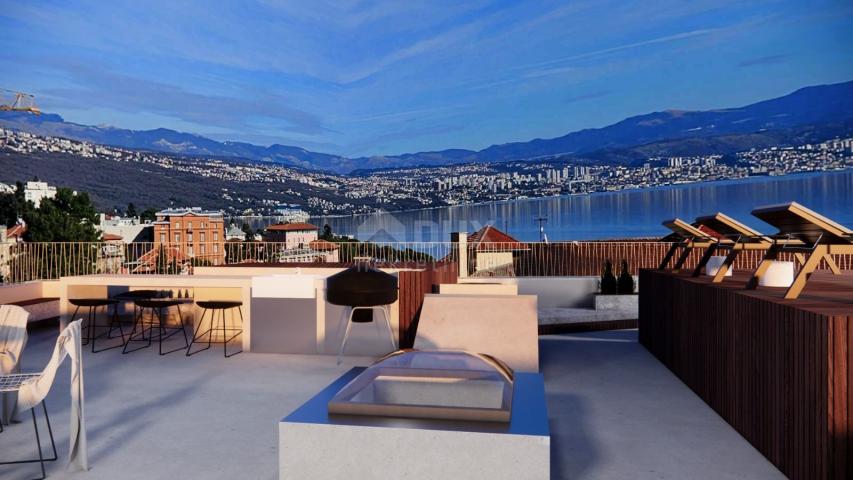 OPATIJA, CENTAR – luksuzan penthouse u centru Opatije, privatna pozicija i krovni bazen, samo 200m o