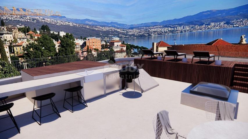 OPATIJA, CENTAR – luksuzan penthouse u centru Opatije, privatna pozicija i krovni bazen, samo 200m o