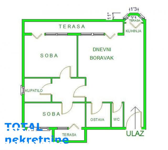 3. 5 Troiposoban stan NOVI SAD, 267800€