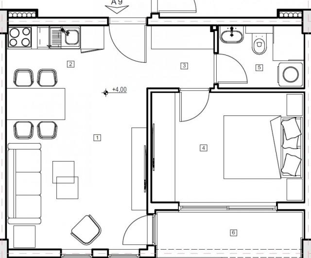 Apartment in development with garage