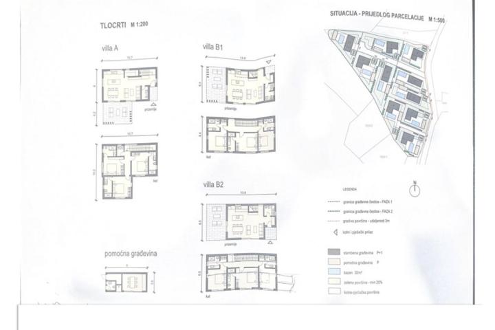 Vodnjan, građevinsko zemljište idealnih dimenzija 543 m2 za obiteljski kuću , P+ kat s projektom