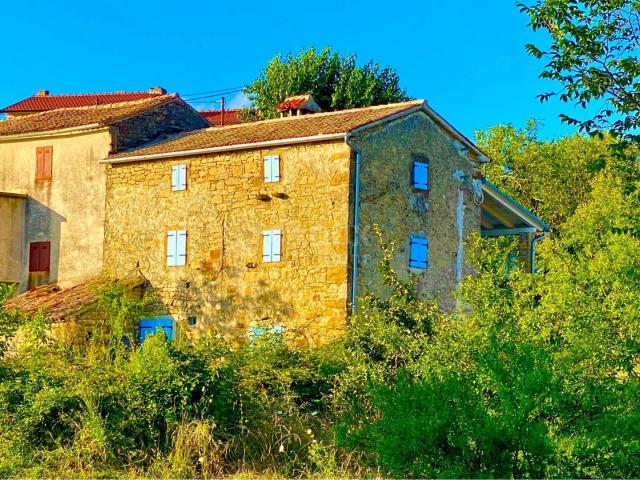 ISTRIA, DRAGUĆ - two houses + 3,265 m2 of construction land with 6 planned houses! OPPORTUNITY!