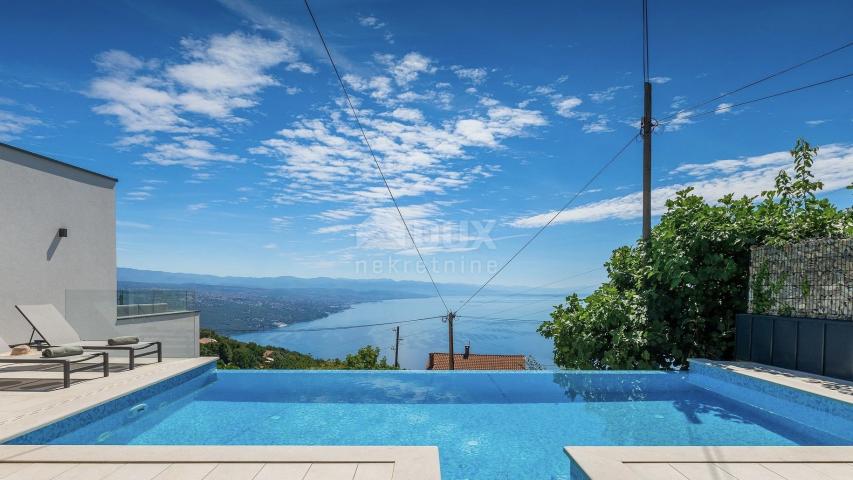 OPATIJA, BREGI – freistehende exklusive Villa mit Pool – Neubau mit Panoramablick auf das Meer!!! GE