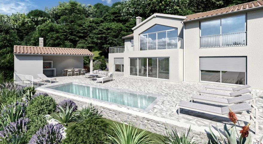 OPATIJA, LOVRAN, IKA - Villa 230 m2 mit Panoramablick auf das Meer und Swimmingpool + angelegter Gar