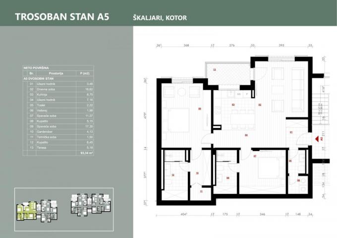 Three-bedroom apartment for sale-Kotor