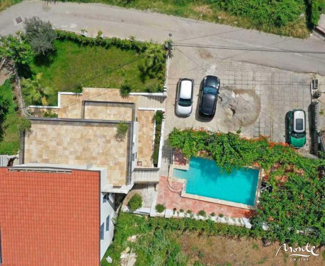 Villa La Costa u mirnom selu Markovići sa bazenom, tropskim palmama i elegantnim dizajnom