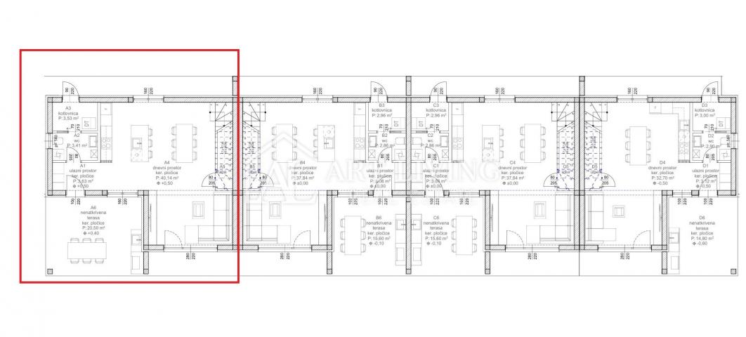 Istria, Novigrad, surroundings - Modern terraced house with swimming pool in the vicinity of Novigra