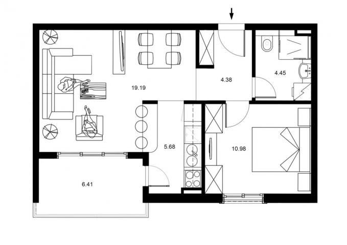 1 bedroom apartment for sale 51m2 in Becici