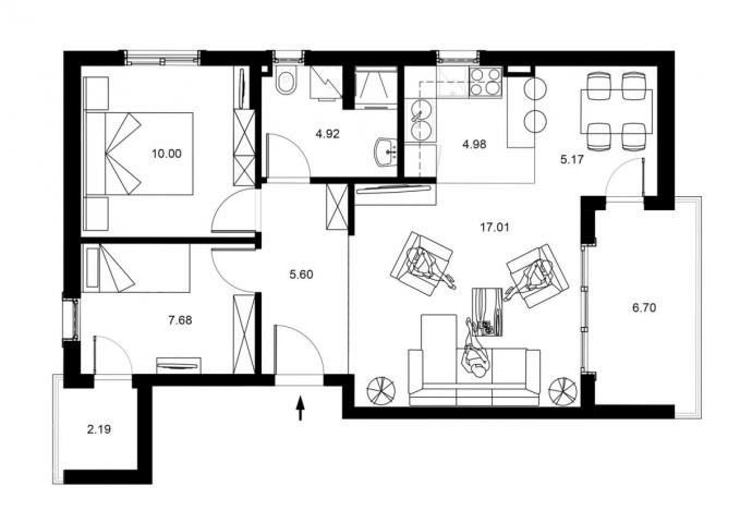 2 bedroom apartment 63m2 in a new building in Becici