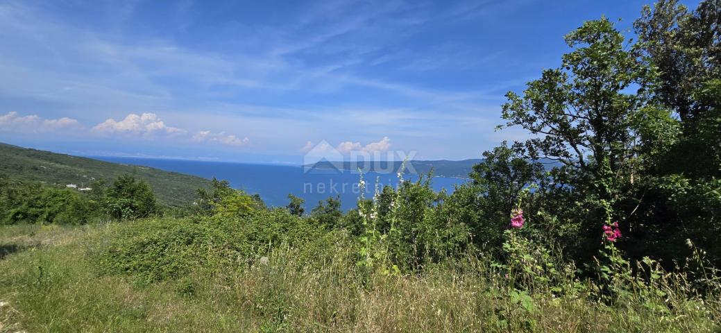 ISTRIEN, RABAC, UMGEBUNG - Bauland mit wunderschönem Blick auf das Meer, ideal für den Bau von zwei 