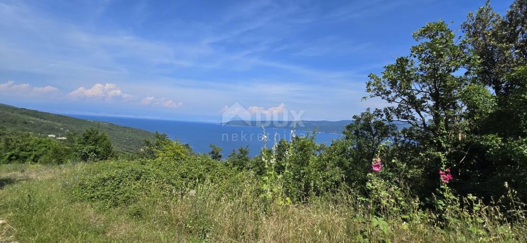 ISTRIEN, RABAC, UMGEBUNG - Bauland mit wunderschönem Blick auf das Meer, ideal für den Bau von zwei 