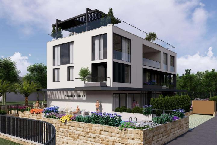 Zadar, Sukošan, predivan penthouse s krovnom terasom, prvi red uz more, NKP 104, 04 m2