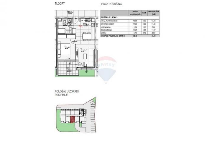 Wohnung Mocire, Zadar, 46,80m2