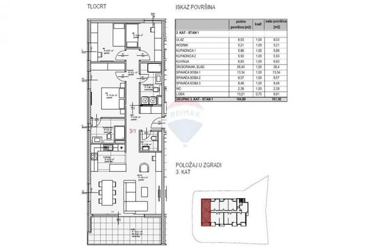 Wohnung Mocire, Zadar, 101,50m2