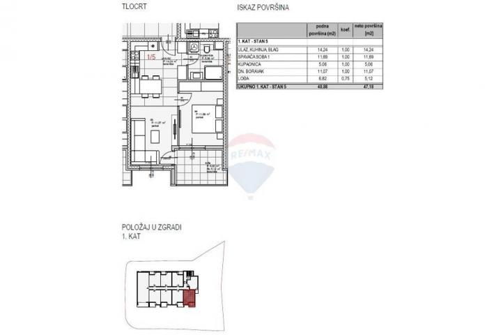 Wohnung Mocire, Zadar, 47,18m2