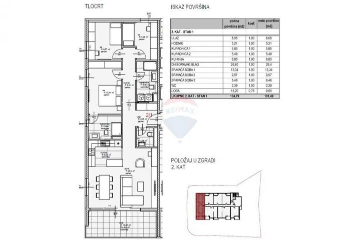 Wohnung Mocire, Zadar, 101,49m2