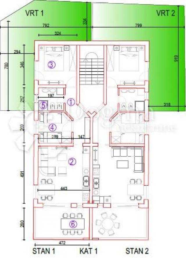 Flat Pag, 57,73m2