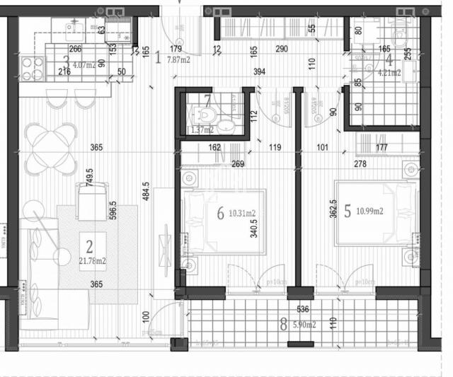 Trosoban stan, 65m2, PDV