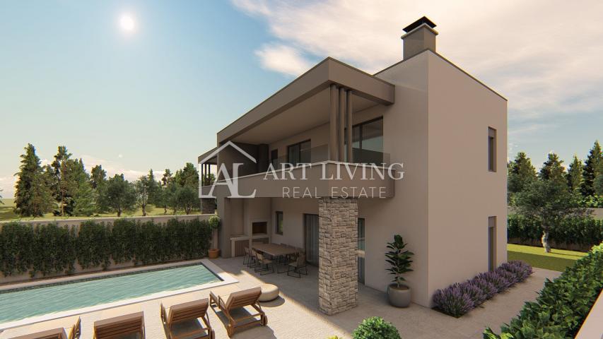 Istria, Poreč, surroundings - modern semi-detached villa with swimming pool only 600 m from the sea