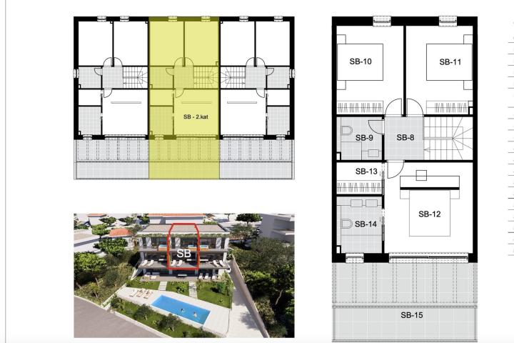 Šibenik-okolica, stan 137, 3 m2, novogradnja s bazenom, 50m od mora