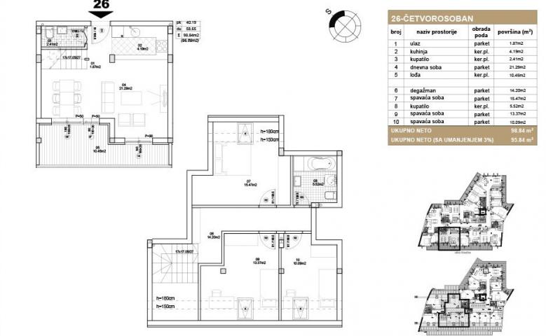 NOVI SAD - PODBARA - 95. 84 m2