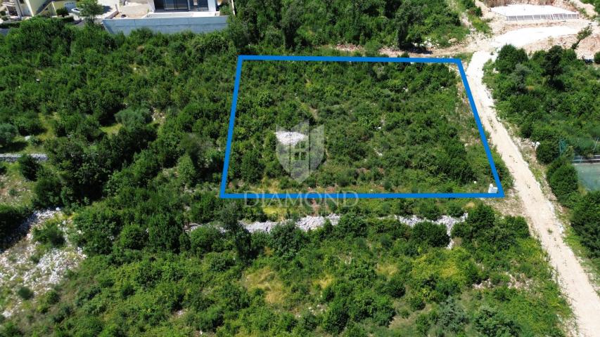 Labin, surroundings, building plot with sea view