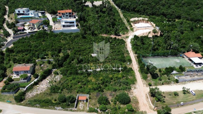 Labin, surroundings, building plot with sea view