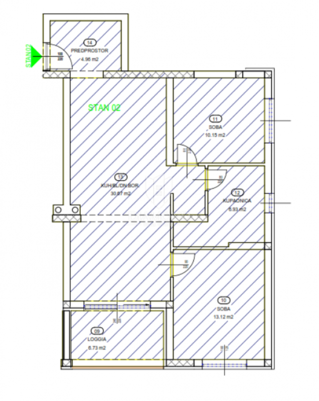 Wohnung Brestovice, Kastav, 86,27m2