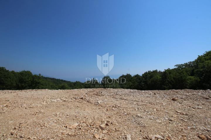 Labin, Rabac, building plot with sea view