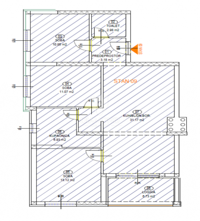 Apartment  Brestovice, Kastav, 86,27m2