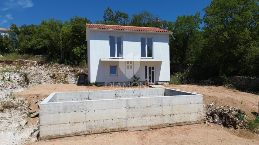 Labin, surroundings, stone house with sea view