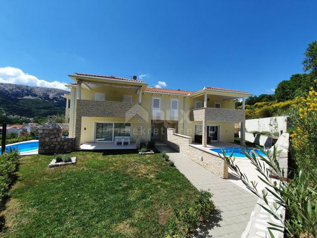 ISLAND OF KRK, BAŠKA - Beautiful semi-detached house with partial sea view in a fantastic location