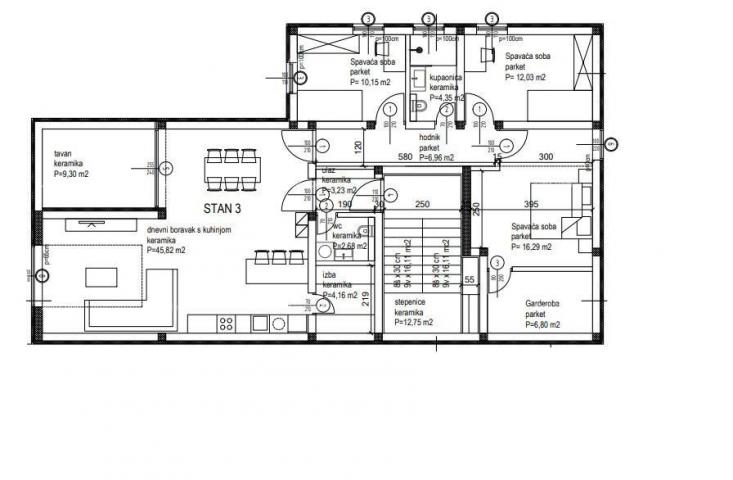 Apartment Three-bedroom apartment S3 on the 2nd floor of a new building in Kanfanar