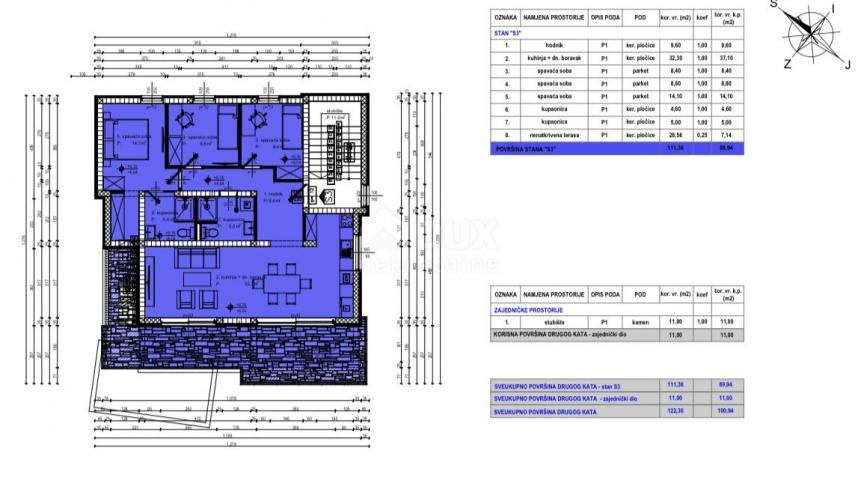 ZADAR, KOŽINO - Penthouse na 90m od mora 